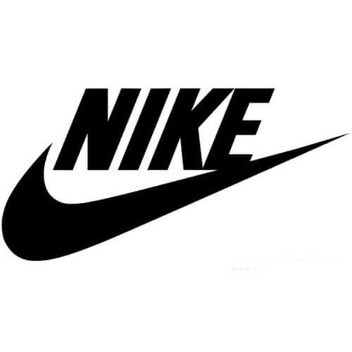 the nike logo is shown in black and white