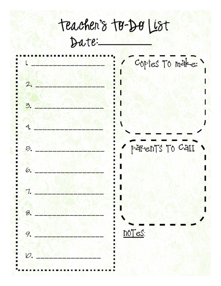 a printable teacher's to do list with the words teachers to do list