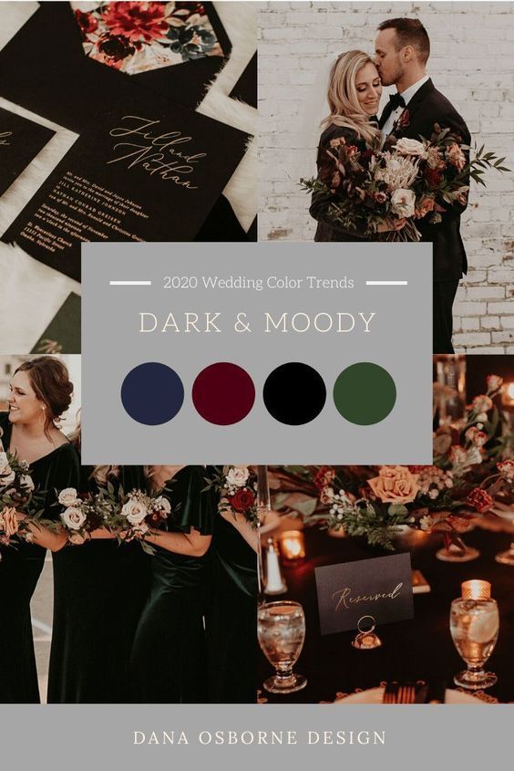 wedding color palettes for dark and moody