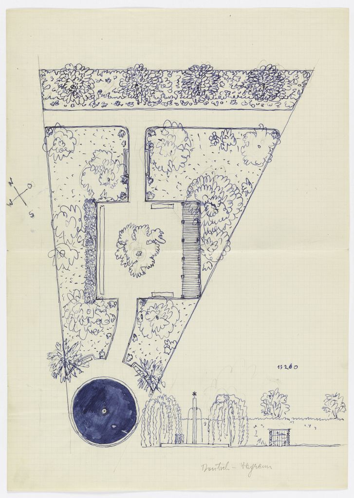 a blueprint drawing of a garden design