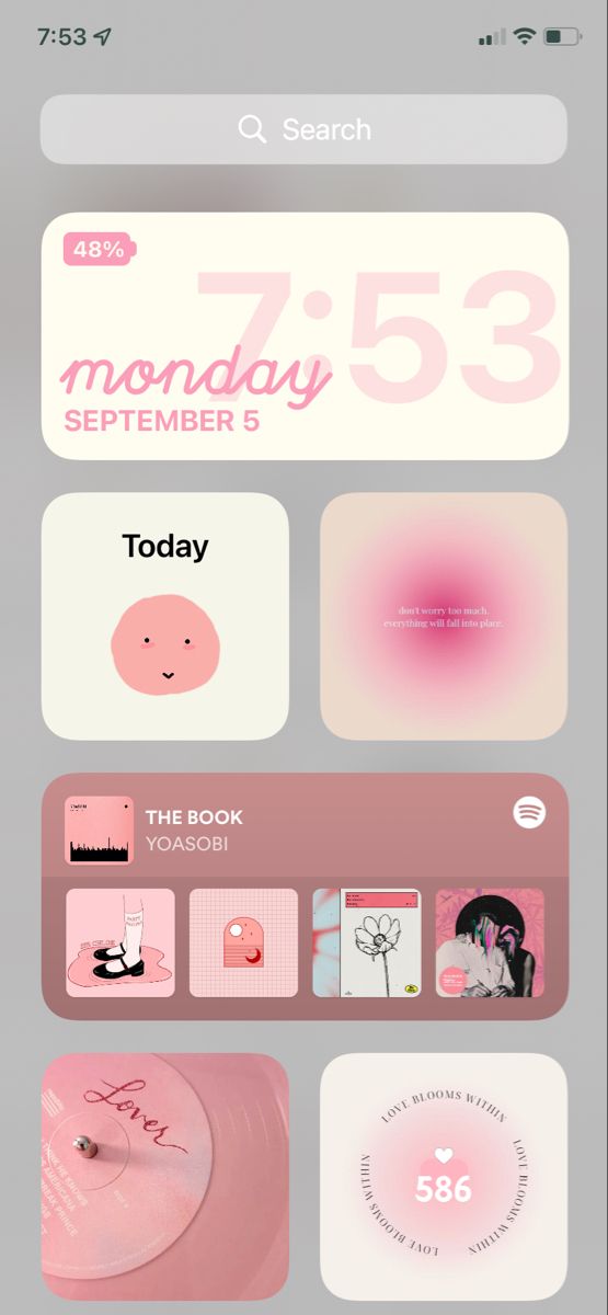 an iphone screen with various stickers on it and the text's time in pink