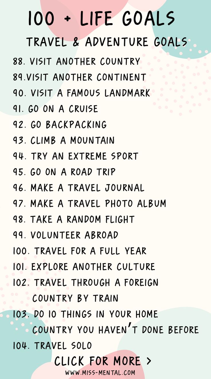 Find your next travel goal in this list with 100 + life goals, download the free printable goal planner to start focussing on achieving your goal. with these 100 goal ideas you are garantueed to find your next goal. #travel #goal #missmental Goal Planner Printable Free, Personal Goals List, Free Goal Printables, Life Goal Planner, Goals List, Life Goals List, Dream Life Goals, Goal Planner Printable, Life Goals Future