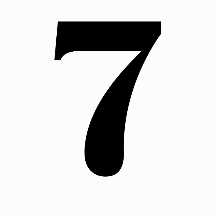 the number seven is shown in black and white