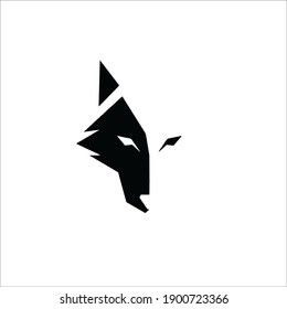 an animal's head is shown in the shape of a triangle on a white background