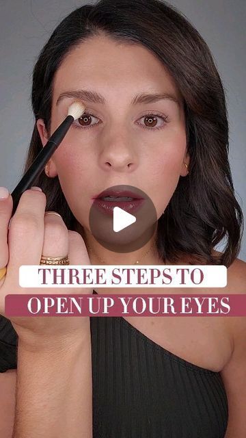 Resharing one of my most watched videos!! This is still my favorite technique for bright, opened, beautiful eyes!!   Products Used: Comme... | Instagram Open Eye Makeup Tutorial, Best Makeup For Small Eyes, Eye Shadowing Tutorial Videos, Makeup For Crows Feet Eyes, Eye Makeup To Make Eyes Bigger, Eye Makeup To Open Up Eyes, Easy Eye Makeup Tutorial For Beginners, Hooded Eye Makeup Tutorial Videos, How To Make Brown Eyes Pop Makeup