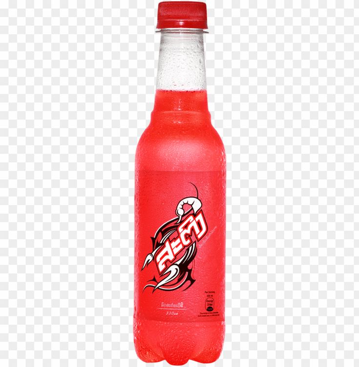 a bottle of red soda with the word zero on it's top and bottom