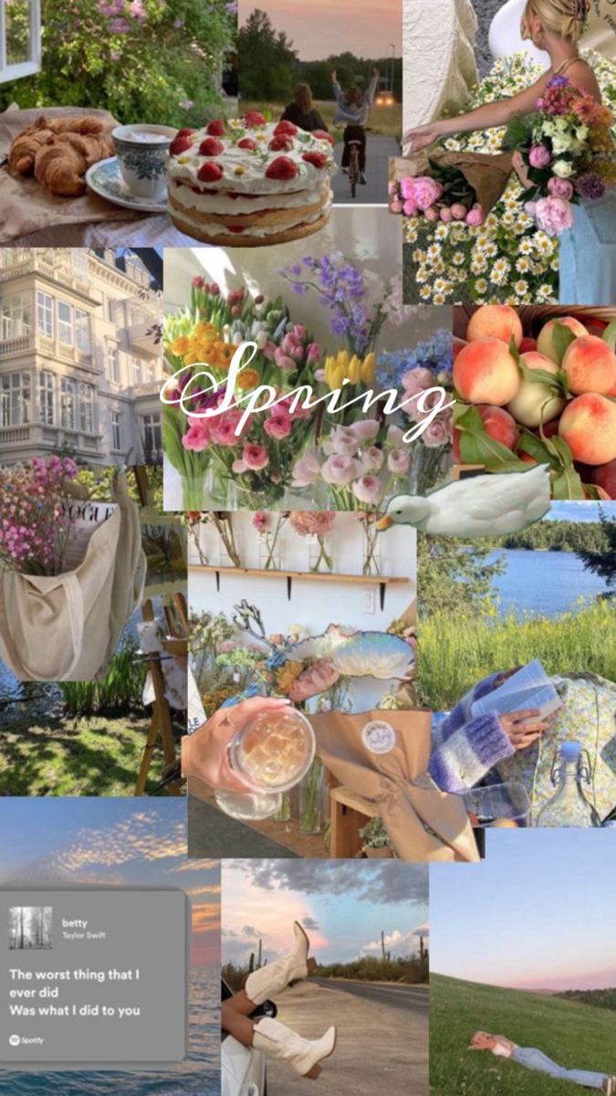 a collage of pictures with flowers, fruit and people in the background text reads shopping