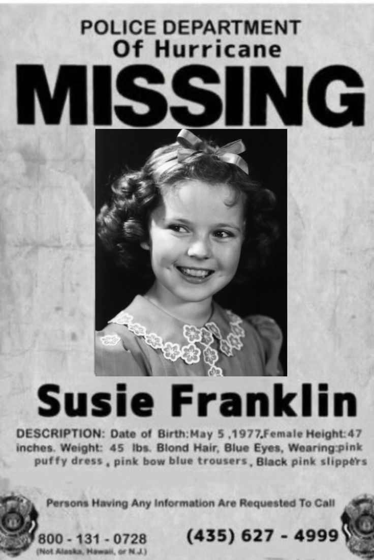 the missing poster for susan franklin