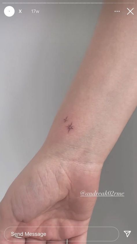 a small star tattoo on the wrist is shown in this screenshote photo taken by an instagram user