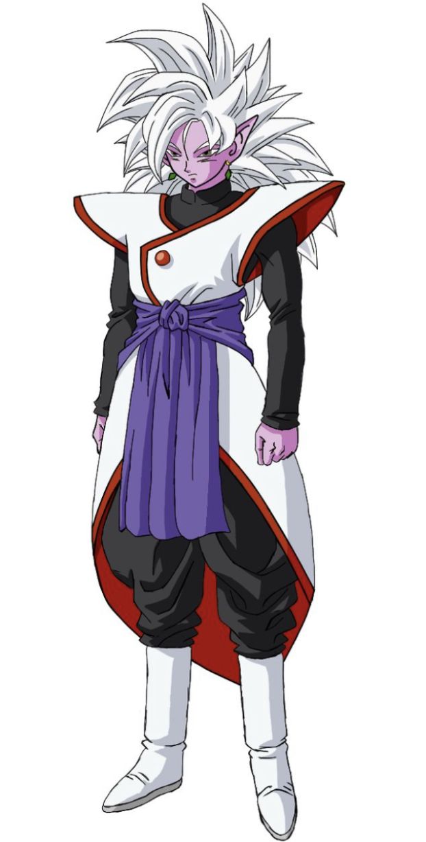 the dragon ball character is dressed in purple and white