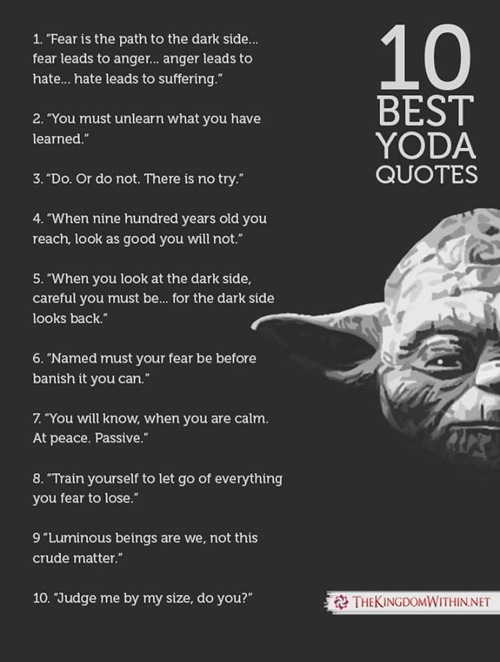 yoda quote from star wars with black background