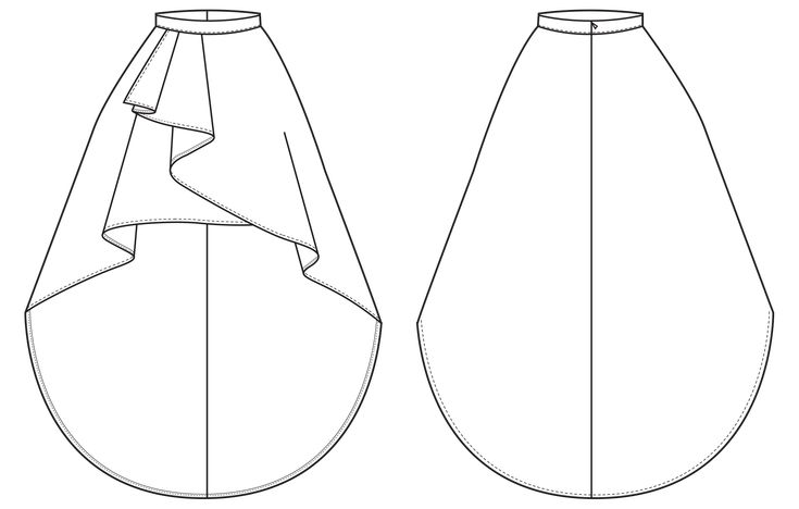 a drawing of two vases, one with a ruffled bottom