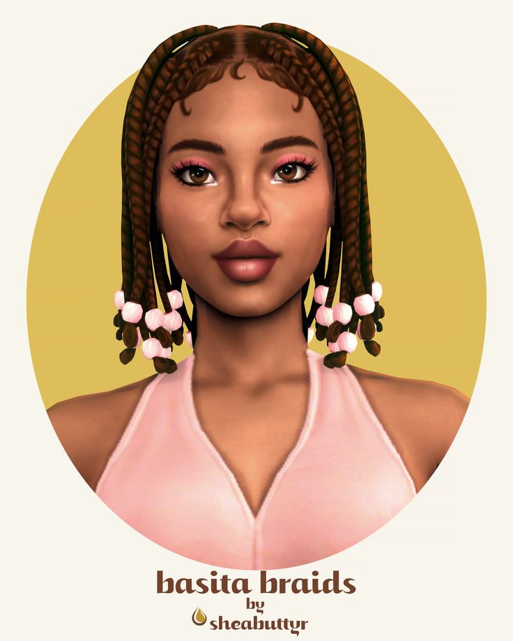 Sims 4 Black Hair Cc, Sims 4 Afro Hair Male, Sims 4 Afro Hair, 4 Braids Hairstyle, 4 Braids, Sims 4 Black Hair, The Sims 4 Pc, Pelo Sims, Bantu Knots