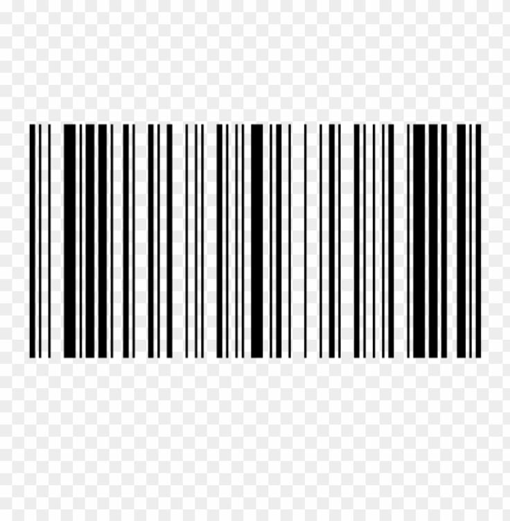 a bar code on a white background, with black and white lines in the middle