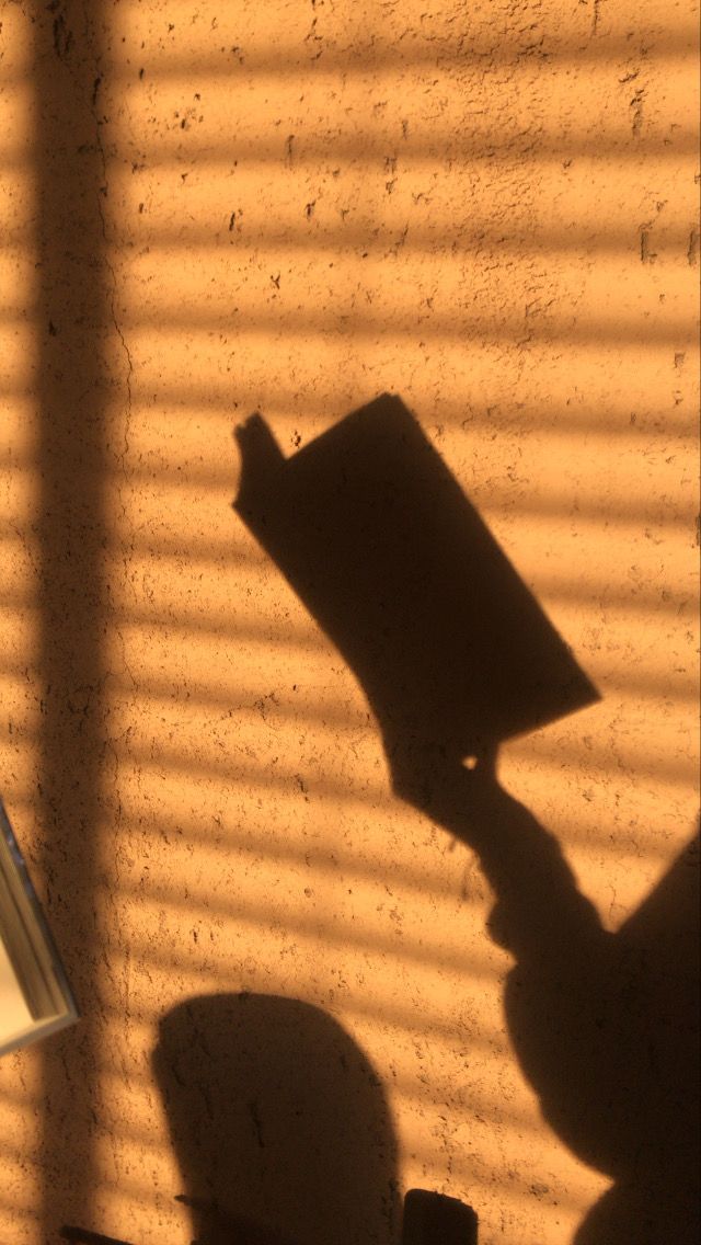 the shadow of a lamp on a wall