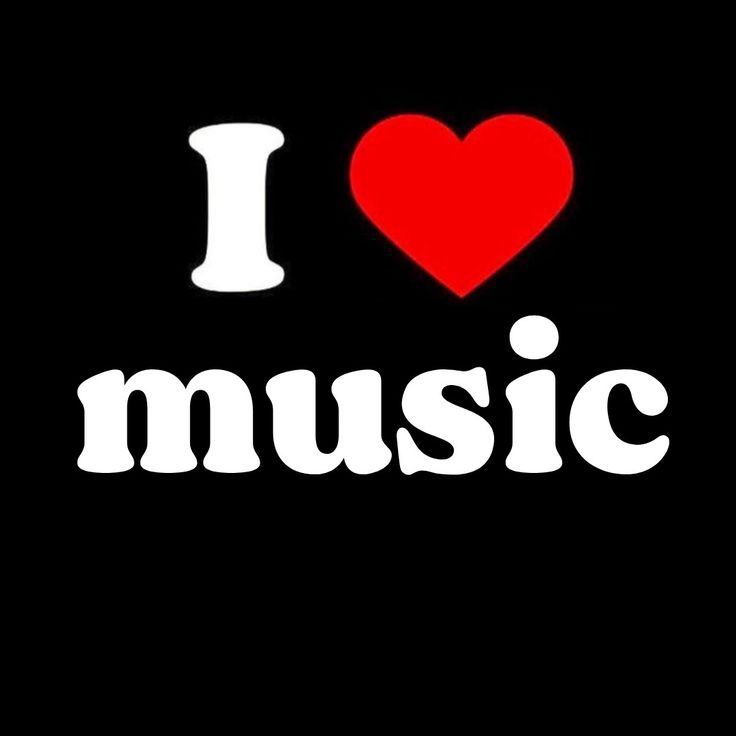 i love music sticker on a black background