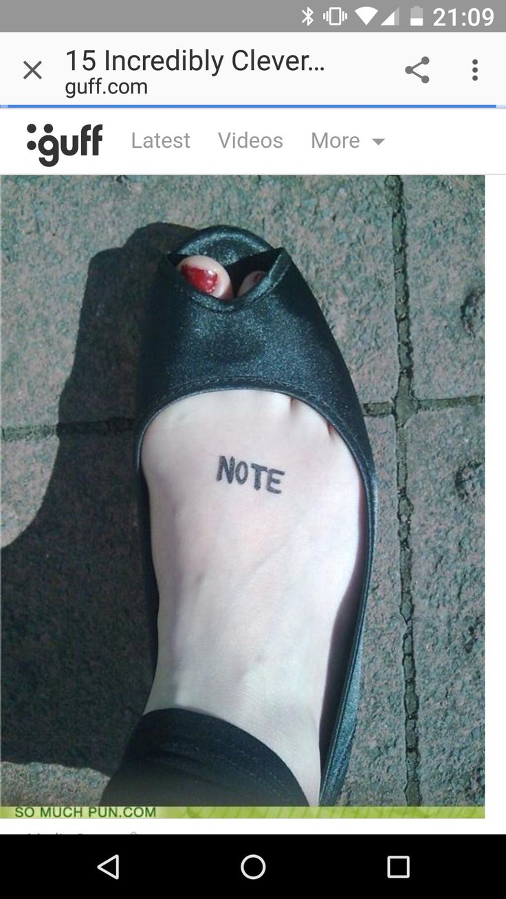 a woman's foot with the word note tattooed on it