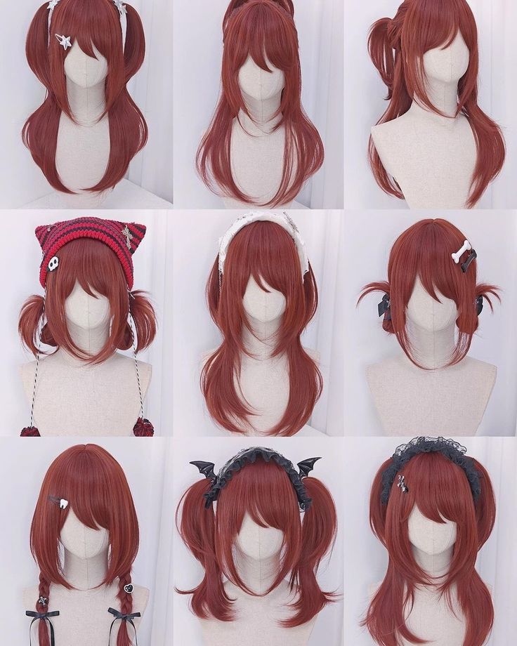 Hair For Reference, Cute Hairstyle Reference, Hairstyles Idea Drawing, Hairstyles For Ocs Female, Different Types Of Pigtails, Cute Oc Hairstyles, Cute Hairstyles Images, Oc Hair Inspiration, Dynamic Hair Reference