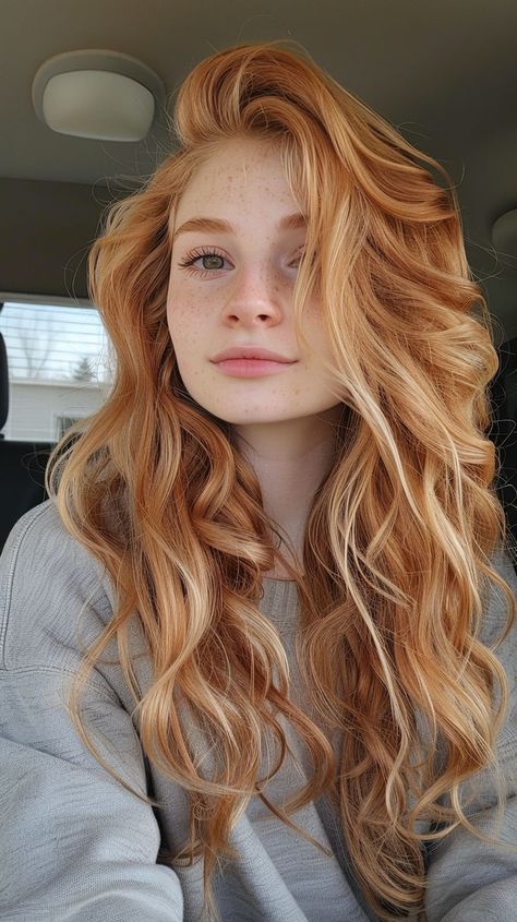 Natural Hair Color Ideas For Blondes, Hair Colour Fair Skin, Different Ginger Hair Colors, Auburn Hair Pale Skin Green Eyes, Unique Natural Hair Color Ideas, Light Red Gold Hair, Strawberry Auburn Hair, Ginger Hair With Brown Roots, Copper Hair Pale Skin Blue Eyes