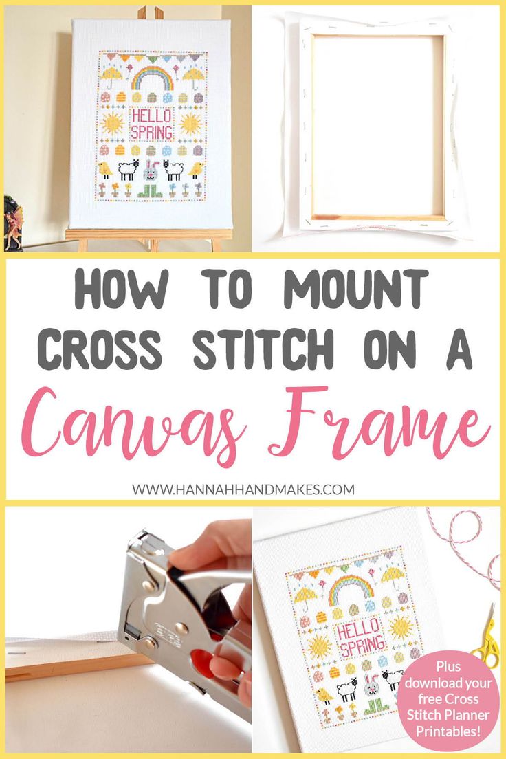 how to mount cross stitch on a canvas frame with the text, how to mount cross stitch on a canvas frame