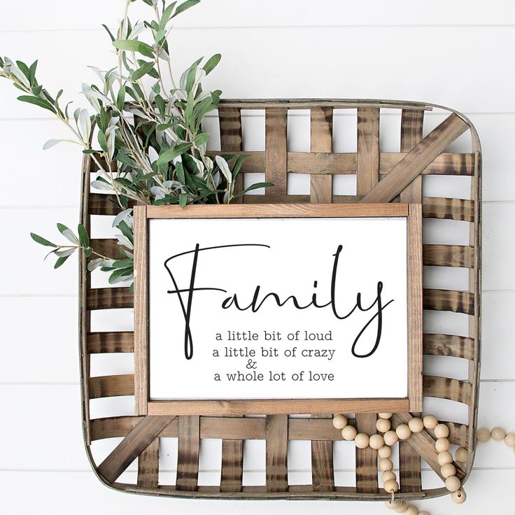 Family A Little Bit Loud A Little Bit Crazy A Whole Lot Of Love print See The Best In People, Interesting Decor, Always Pray, Dining Buffet, Home Prints, Basket Decor, Antique Finds, Decor Hacks, Basket Wall