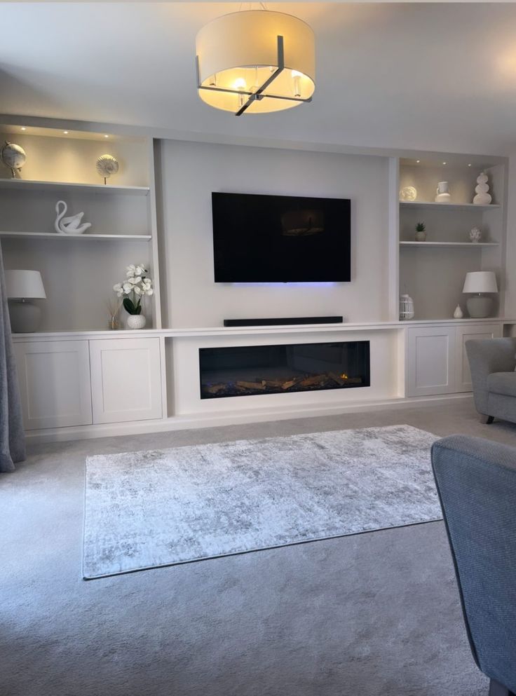 Media wall
Fireplace
Cabinetry
Bespoke
Handmade Living Room Decor With Media Wall, Long Lounge Wall Ideas, Tv On Wall With Panelling, Media Wall By Door, Media Wall Unit With Fireplace, Front Room Media Wall, Lounge Ideas With Media Wall, Newbuild Living Room Ideas, One Sided Media Wall