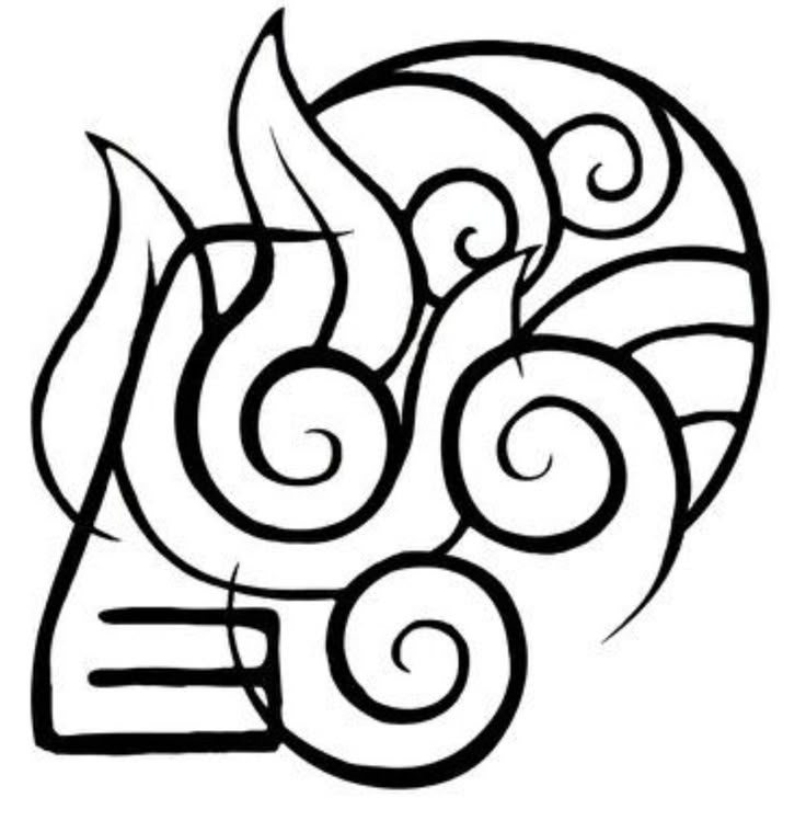 an abstract design with swirls and waves in black on a white background, suitable to be used as a tattoo or t - shirt print