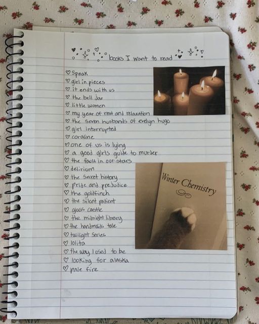 a page in a notebook with pictures of candles