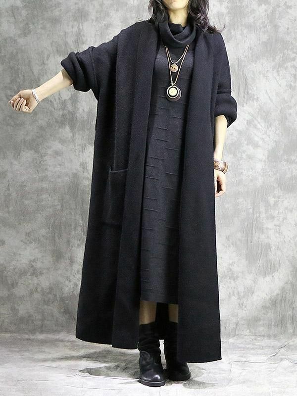 Dark Mori Fashion, Strega Fashion, Long Sweater Coat, Seasons Autumn, Mori Fashion, Witch Fashion, Casual Workwear, Witchy Fashion, Big Pocket