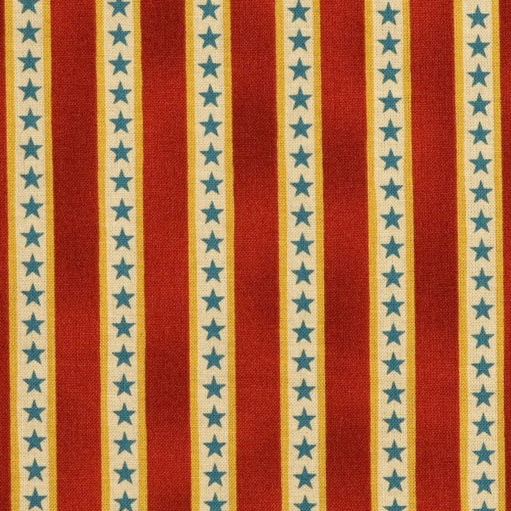 red and blue striped fabric with stars on it