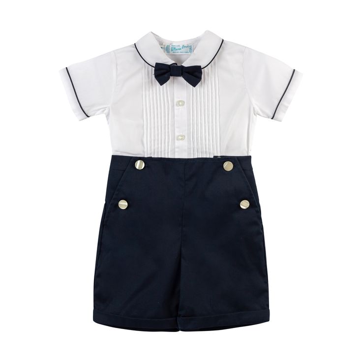 This Bobby Suit is sure to become a treasured family heirloom! Designed with a timeless "tuxedo" style, including a bow tie, hand-stitched pintucks, and button-close pockets on the pants. Fall in love with this vintage-inspired outfit, beautiful for Easter, weddings, and family portraits. Toddler Wedding Outfit Boy, Boys Smocked Outfits, Flower Girl Outfits, Heirloom Portraits, Wedding Outfit For Boys, Bubble Clothes, Matching Sibling Outfits, Baby Easter Outfit