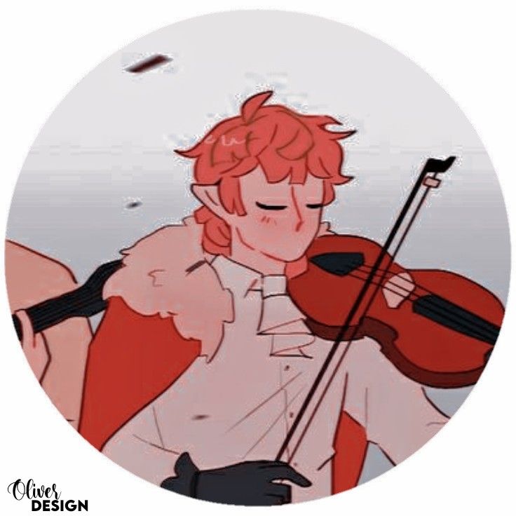 a man with red hair holding a violin