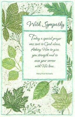 a sympathy card with leaves on it