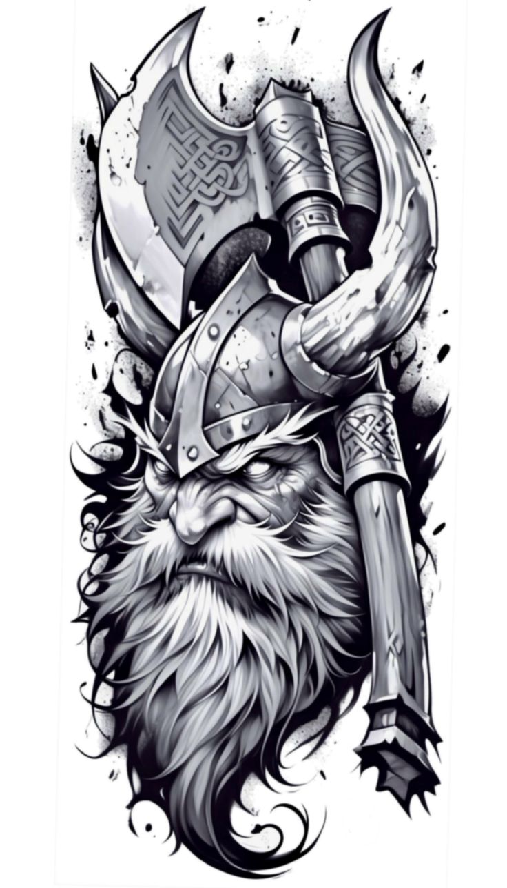 an old school viking tattoo design