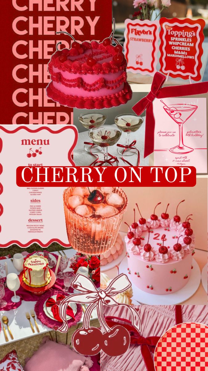 the cherry cheesy cake is ready to be served at this valentine's day party