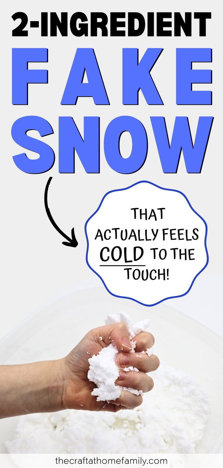 two ingredient fake snow that actually feels cold to touch