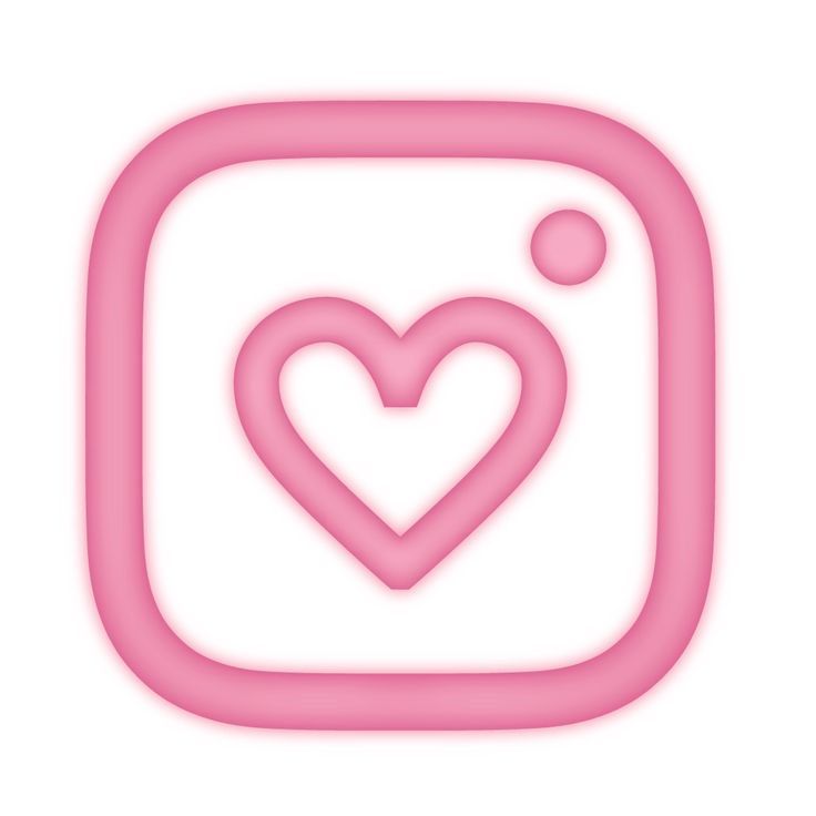 an instagram icon with a heart in the center on a white background, it appears to be pink