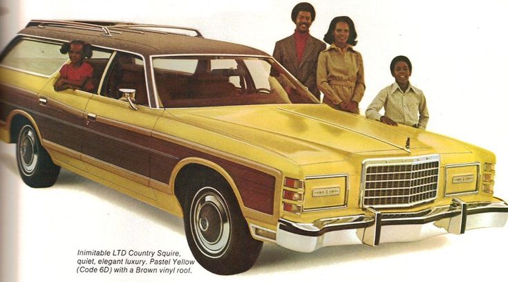 an advertisement for the lincoln town car with three men standing next to it and another man sitting in the back