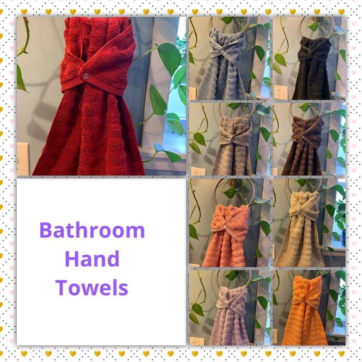 bathroom hand towels with different colors and patterns