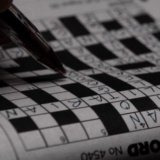 a close up of a crossword puzzle