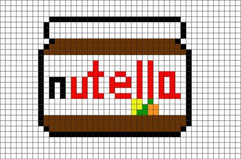 an image of a jar with the word nutella written in red and green on it