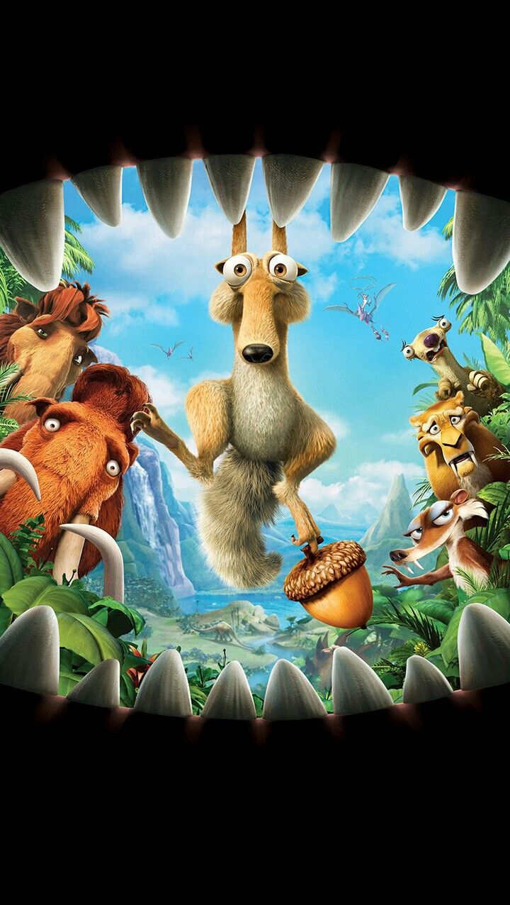 the movie poster for ice age continental adventure, featuring an image of a giant rat and other animals