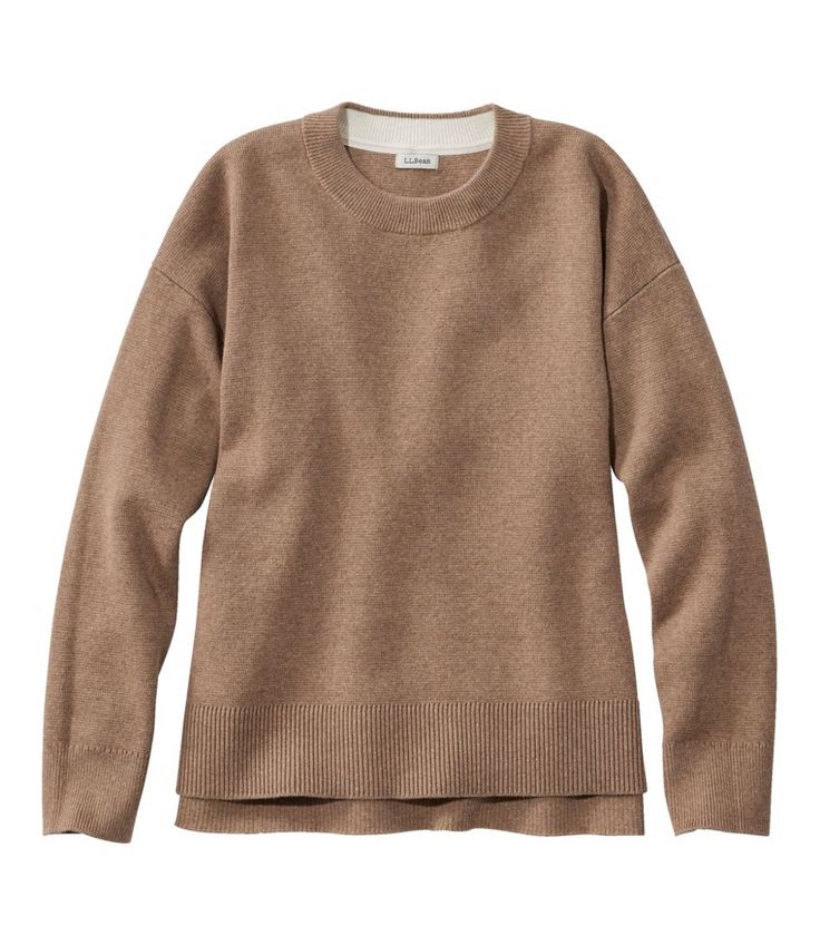 Women's Wicked Soft Cotton/Cashmere Crewneck Sweater | Sweaters at L.L.Bean Basics Wardrobe, Essential Crewneck, Fall Fashions, Camel Sweaters, 60 Fashion, Womens Cashmere, Classic Style Women, Classic Wardrobe, Kids Outerwear