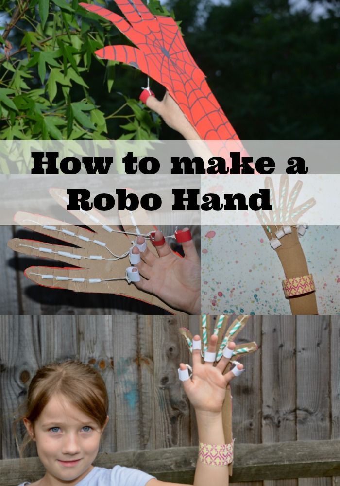 how to make a robo hand from cardboard with pictures and text that reads, how to make a robo hand