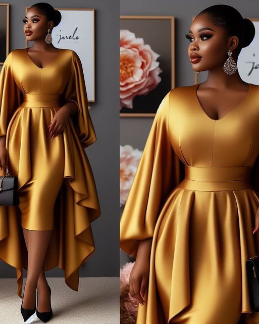 AI ILLUSTRATOR AND FASHION DESIGN on Instagram Gold And Black Dresses, Brunch Outfit Ideas Black Women, Gold Gowns Elegant, Dinner Dress Classy Elegant, Elegant Gold Dress, Black Dress Design, Black And Gold Fashion, Simple Dress Styles, Lace Dress Classy