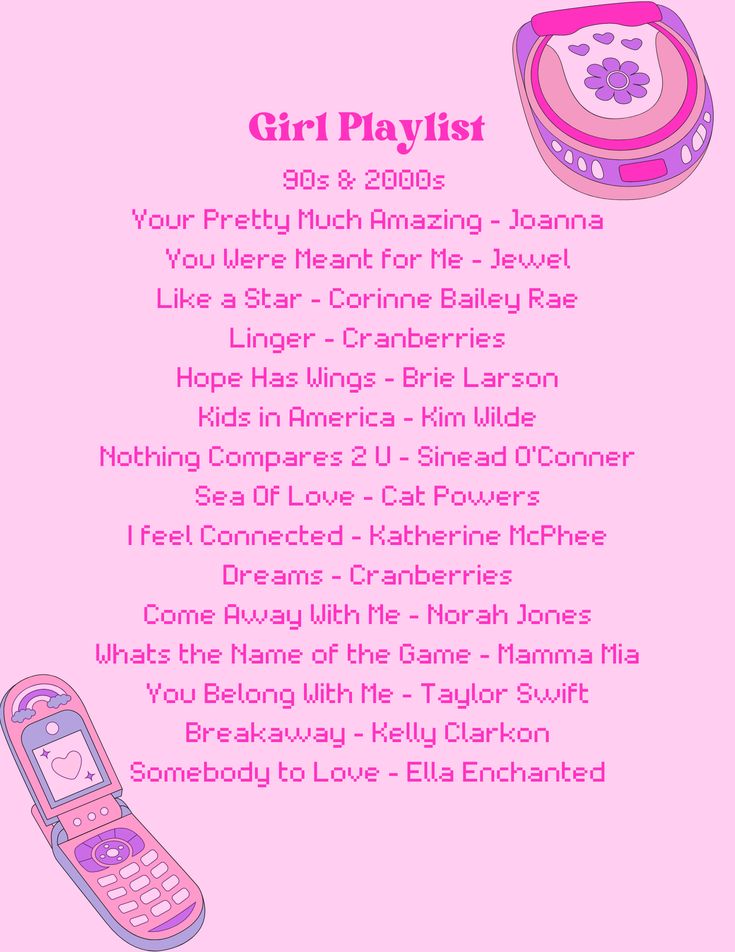 the girl playlist is in pink and purple