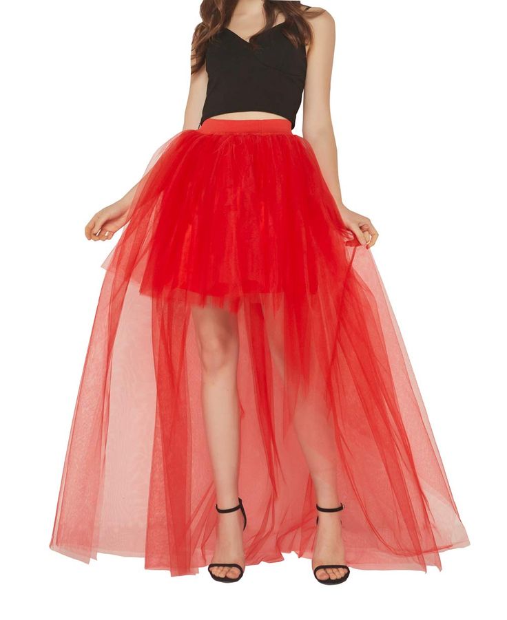 PRICES MAY VARY. MATERIAL - - 3 layers tulle in front + 4 layers tulle in back + 1 layer satin lining. The tutu skirt is made of soft and fluffy layers tulle in a variety of lengths, lightweight but totally opaque. SIZE - - Back Length : 110cm / 43.3" ; Elastic waistband can stretches to fit most people size ( range: 65cm-100cm/25.59"-39.37" ). DESIGN - - This tulle skirt is comprised of organza that are sewn directly to a elastic waistband. The organza cuts are flawless and the edges of the org Skirts Layered, Rok Tile, Cindy Lauper, Fluffy Layers, Costume Pants, Tule Rok, Gauze Skirt, Red Tutu, Gauze Skirts