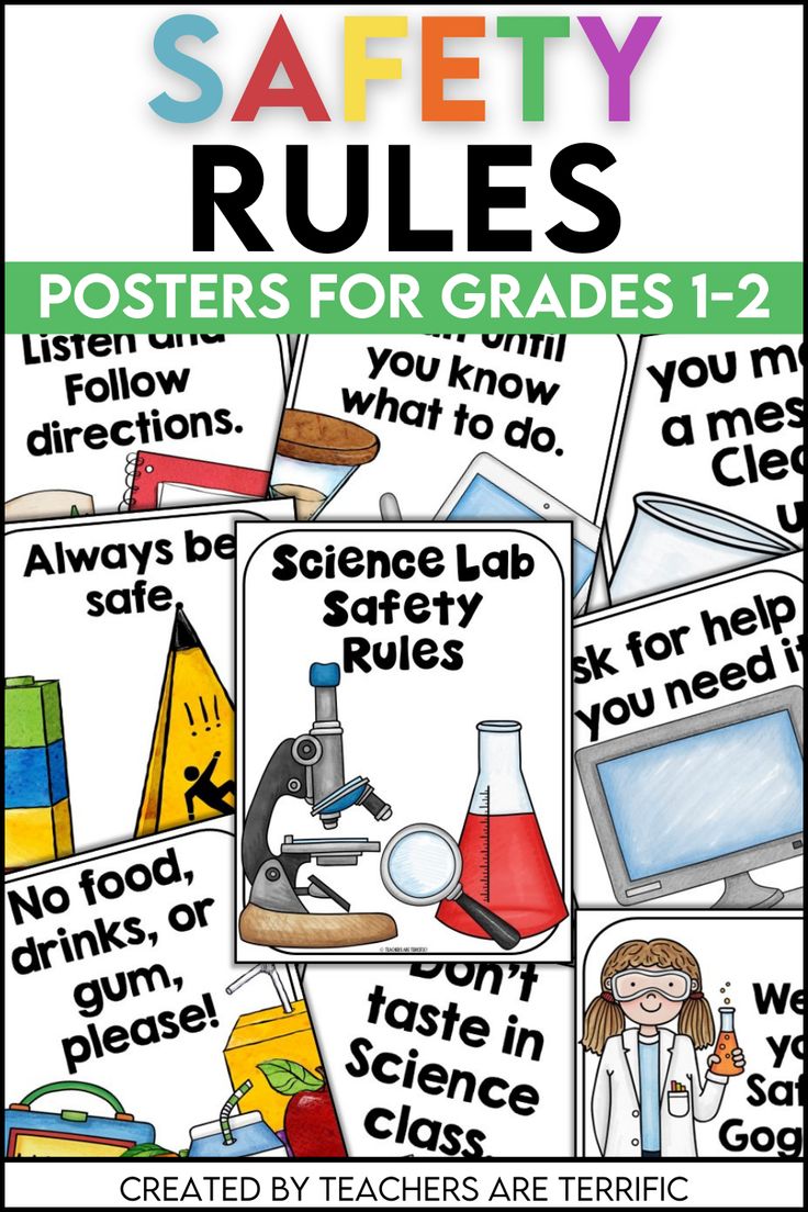 the safety rules poster for students to use in their classroom's science projects and activities