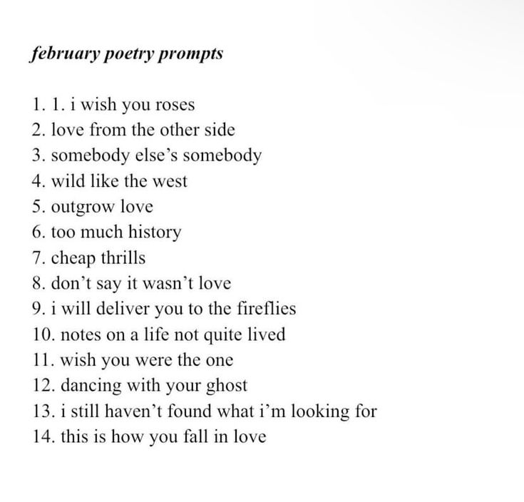 a poem written in black and white with the words'february poetry prompts '