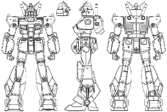 three different views of the robot suit